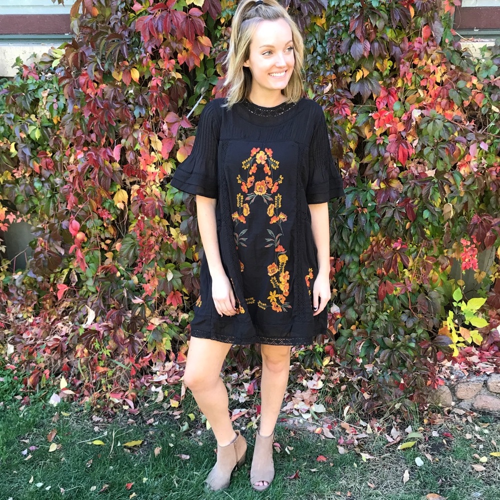 Free People floral black dress
